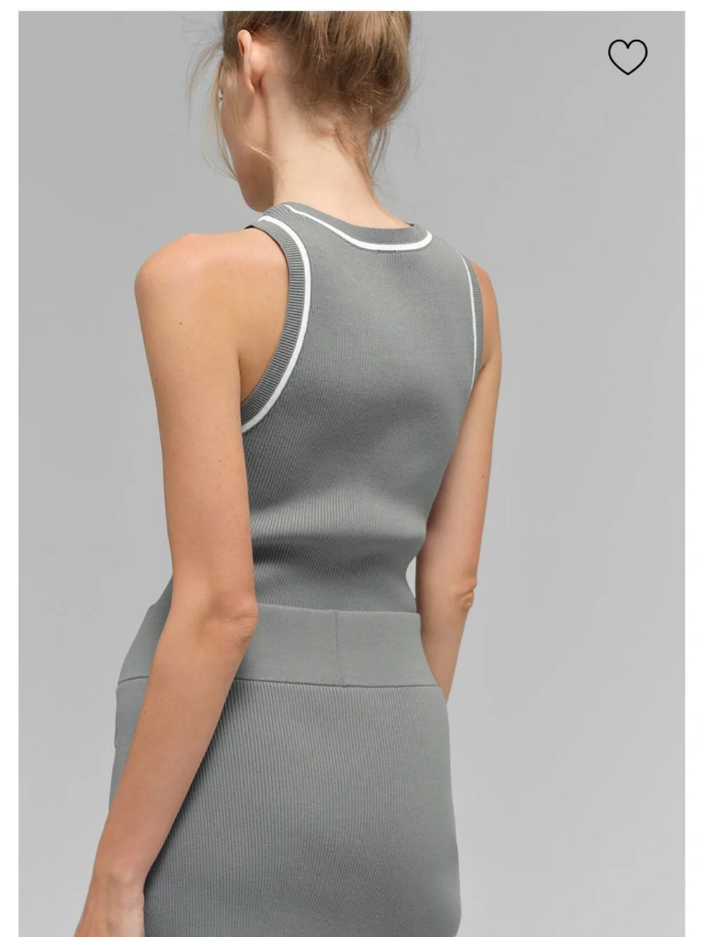Alo yoga Ribbed Sweater Knit Highline Mini Skirt - Grey/White size S